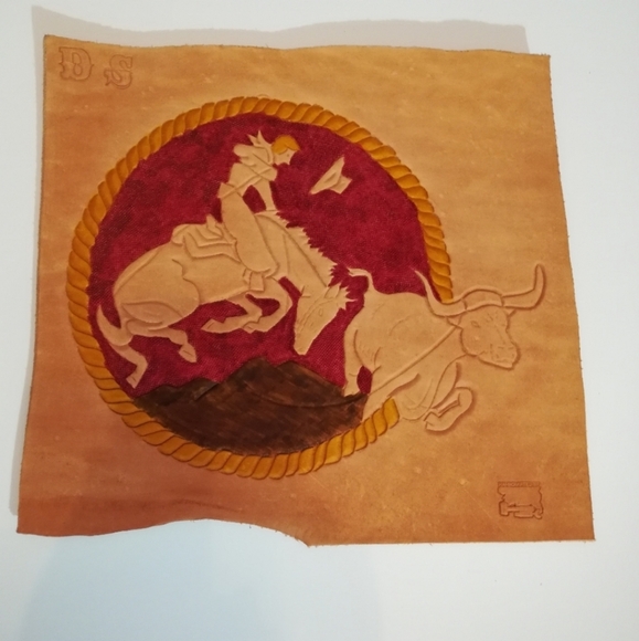 Tooled Leather Wilderness Wall Art Decor - Picture 2 of 7